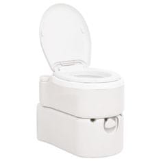 Greatstore Integrovaná kempingová toaleta bílá 24+17 l HDPE a PP