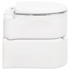 Greatstore Integrovaná kempingová toaleta bílá 24+17 l HDPE a ocel