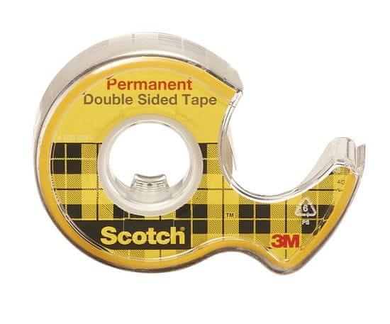 Scotch Lepicí páska oboustranná 12 mm x 6,3 m čirá s odvíječem