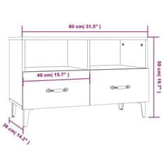 Vidaxl TV skříňka bílá 80 x 36 x 50 cm kompozitní dřevo