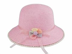 Kraftika 1ks růžová sv. dívčí letní klobouk / slamák, klobouky