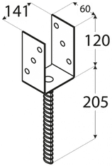 Patka sloupku typu "U" 141 x 120 mm PS 140 U