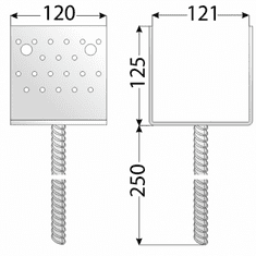 Patka sloupku typu "U" 121 x 125 x 120 mm PSS 120 