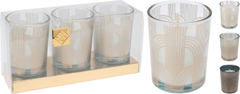Koopman Sada dekorativních skleněných vonných svíček 3 ks
