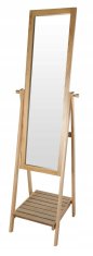 Koopman Sklopné stojací zrcadlo s dřevěnou policí 174,5 cm