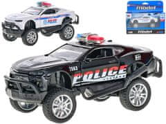 Auto policie 13 cm kov zpětný chod (bílá, černá)