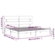 Vidaxl Postel bez matrace bílá 200 x 200 cm masivní borovice