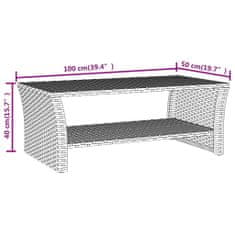 Vidaxl Konferenční stolek černý 100 x 50 x 40 cm polyratan