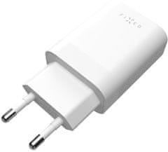 FIXED síťová nabíječka s 2x USB-C, PD, 35W, bílá