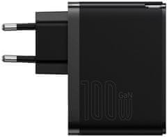 BASEUS rychlonabíjecí adaptér GaN5 Pro, USB-C, USB-A, 100W, černá