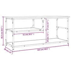 Vidaxl TV skříňka šedá sonoma 103x38x46,5 cm kompozitní dřevo a ocel