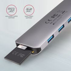 AXAGON multifunkční HUB 6v1 USB 3.2 Gen 1, 3x USB-A, HDMI, SD/microSD, PD 100W, kabel USB-C 20cm