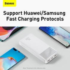 BASEUS powerbanka s digitálním displejem Bipow, 20000mAh, 20W, bílá