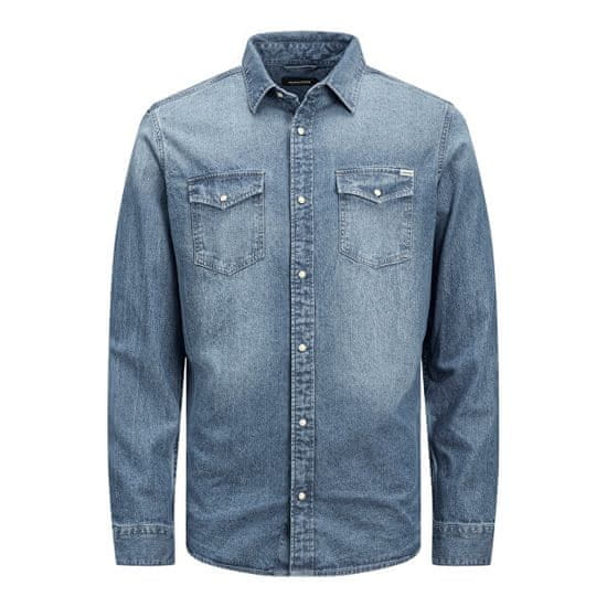 Jack&Jones Pánská košile JJESHERIDAN Slim Fit 12138115 Medium Blue Denim