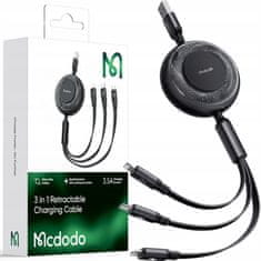 Mcdodo Mcdodo 3V1 Zatahovací Usb Kabel Rychlé Nabíjení Usb-C Lightning Micro 66W