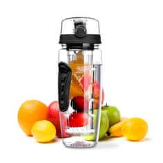 Netscroll Vodní láhev s infuzérem pro ovoce, bylinky nebo čaj (1000 ml), láhev na vodu a ovoce, vodní láhev 1L, ideální láhev na ochucenou vodu, FruitBottle