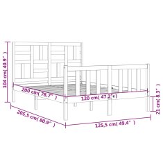 Vidaxl Postel bez matrace bílá 120 x 200 cm masivní borovice