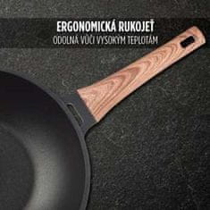 Rosmarino Pánev wok Black Line, 30 cm, Moderní technologie vaření s efektem horkého kamene. Vhodné pro všechny varné desky včetně indukce.