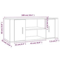 Vidaxl TV skříňka betonově šedá 100x35x40 cm kompozitní dřevo