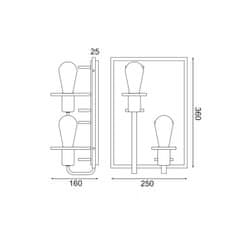 ACA ACA Lighting nástěnné svítidlo 2XE27 dřevo plus černý kov 25X16XH36CM TESLA EG842W36B