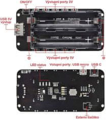 HADEX Nabíječka-powerbanka, modul V8 pro ESP32,ESP8266 pro 2x Li-Ion 18650