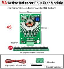 Bateriový balancér SUNKKO BAL-504 4S 5A pro Li-Ion a LiFePO4 články