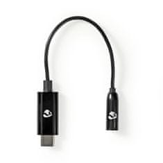 Nedis CCBW65950BK015 adaptér zástrčka USB-C - zásuvka Jack 3.5 mm, 0.15 m, černá