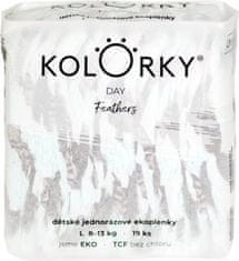 KOLORKY KOLORKY DAY - peří - M (5-8 kg) - 21 ks - jednorázové eko plenky