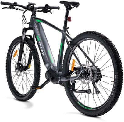 Elektrické kolo MS Energy E-bike m100 do terénu elektrické horské kolo terenní kolo kompaktní ebike nadčasový design HD displej 9 převodů převodovka rychlosti duální brzdný systém extra dlouhý dojezd 130km LED osvětlení přední odpružení Shimano výbava velké pneumatiky hliníkový rám stojánek 250W motor vysokokapacitní baterie do terénu velké terenní pneumatiky velkokapacitní baterie