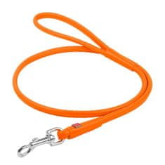 WAUDOG Kulaté kožené vodítko oranžové barvy 183cm 4 mm oranžová