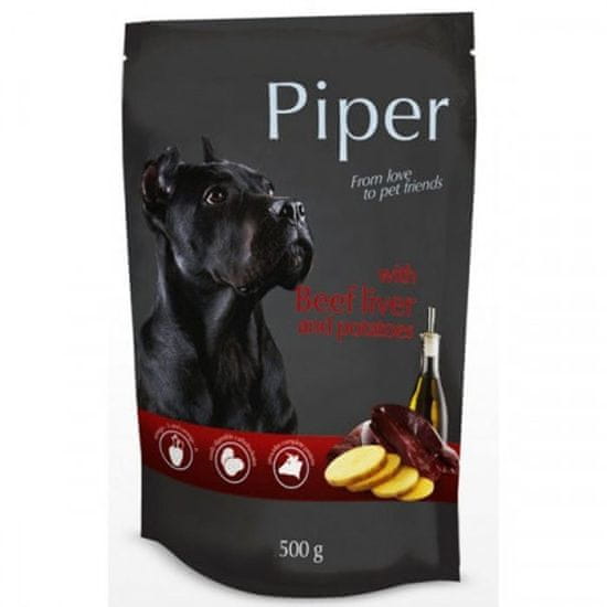 Piper Kapsička pro psa s hovězí játry a bramborami 500g