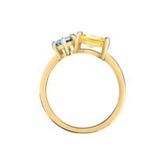 Morellato Půvabný pozlacený prsten s kubickými zirkony Colori SAVY09 (Obvod 56 mm)