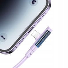 Mcdodo Mcdodo Vysokorychlostní kabel USB Lightning Angle Cable 36W 1,2M Purple CA-3411