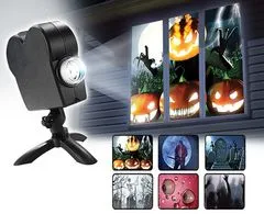 Guirca LED Projektor na okno Halloween + Vánoce 12 videí