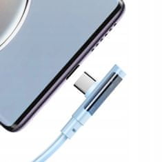 Mcdodo Kabel USB-C, úhlový, výkonný, superrychlý, Mcdodo, 100W, 1,8M, modrý CA-3425