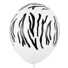 PartyDeco Balónky latexové Zebra 30 cm 50 ks