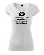 Fenomeno Dámské tričko Chceš se cítit v noci bezpečně - bílé Velikost: 2XL