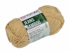 Kraftika 1ks (130) béžová sytá pletací příze jeans bamboo 50 g