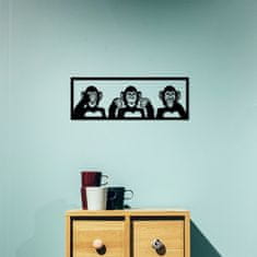 Wallity Nástěnná dekorace Three Monkeys černá - S