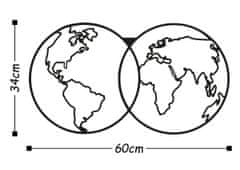 Wallity Nástěnná dekorace World Map Globe černá