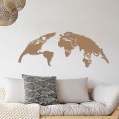 Wallity Nástěnná dekorace World Map zlatá - L
