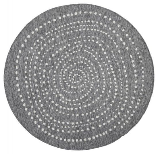 NORTHRUGS Kusový koberec Twin-Wendeteppiche 103112 grau creme kruh – na ven i na doma