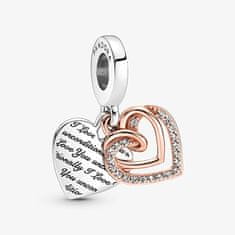 Pandora Romantický bicolor přívěsek ve tvaru srdce Moments 782641C01