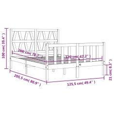 Vidaxl Postel bez matrace bílá 120 x 200 cm masivní borovice