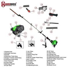 Herzberg HG-8048MBC: Multifunkční křovinořez 8v1