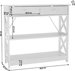 KONDELA Konzolový stolek, bílá, LOMIR