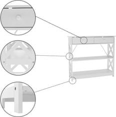 KONDELA Konzolový stolek, bílá, LOMIR