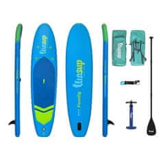 Wasup Family 12.0x33x6, nafukovací rodinný paddleboard 365x84x15 cm s 3-dílným paddleboard pádlem, taškou, pumpou s manometrem, bezpečnostním vodítkem