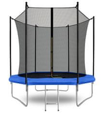 Aga Sport Fit Trampolína 250 cm Modrá + vnitřní ochranná síť + žebřík