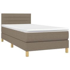 Greatstore Box spring postel s matrací a LED taupe 80 x 200 cm textil